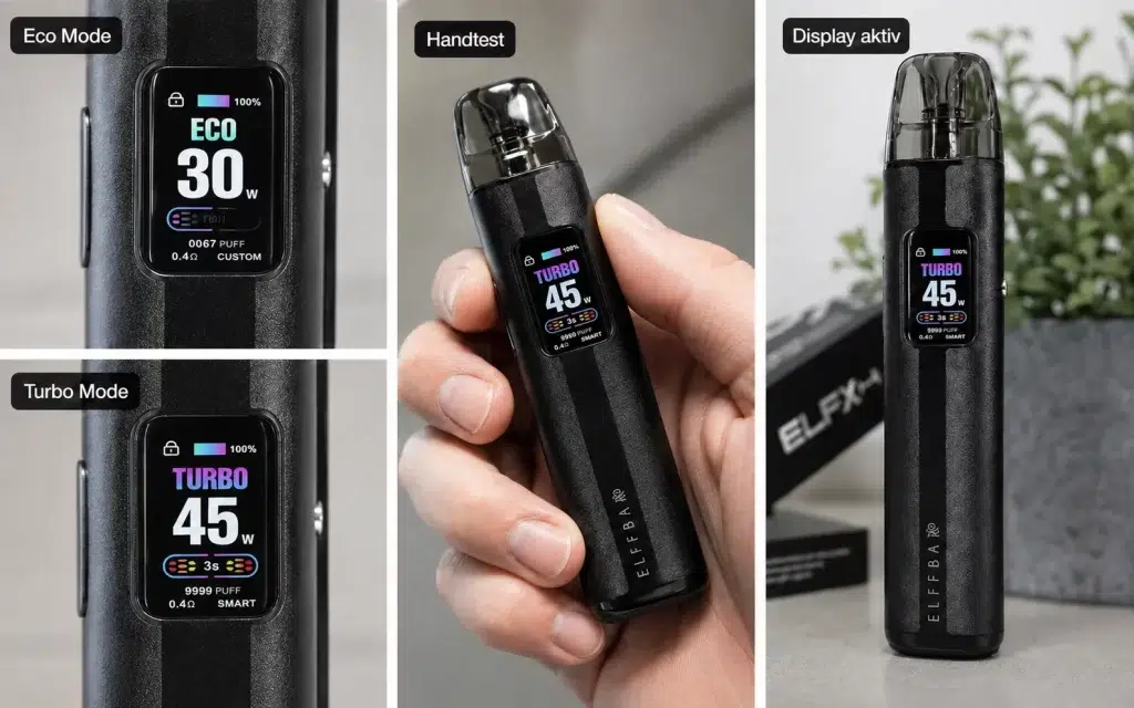 Elfbar Elfx Pro Erfahrungen: Lohnt Sich Das Wirklich? 5 Ehrliche Antworten | Vapepenzone Deutschland Bedienung - ELFBAR ELFX Pro eco mode turbo mode