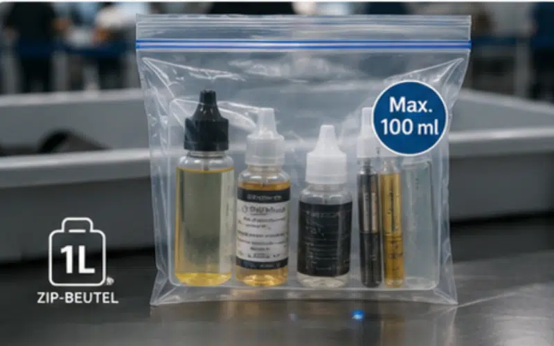 Darf Man Vape Mit Ins Flugzeug Nehmen? Regeln &Amp; Tipps 2026 | Vapepenzone Deutschland Darf man Vape Liquid mit ins Flugzeug nehmen?