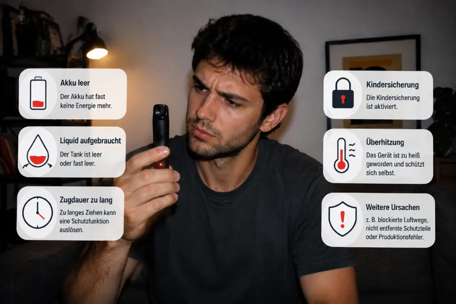 Einweg-E-Zigarette Blinkt: Farben, Ursachen &Amp; Lösungen | Vapepenzone Deutschland Einweg-E-Zigarette blinkt – Was bedeutet es, wenn meine E-Zigarette blinkt