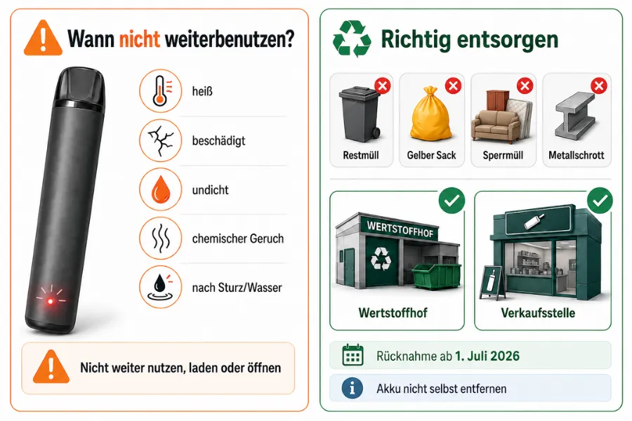 Einweg-E-Zigarette Blinkt: Farben, Ursachen &Amp; Lösungen | Vapepenzone Deutschland Einweg-E-Zigarette blinkt – wann nicht weiter benutzen und richtig entsorgen