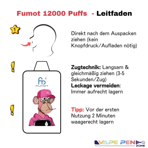 Fumot 12000 Puffs Digital Box -using-guide