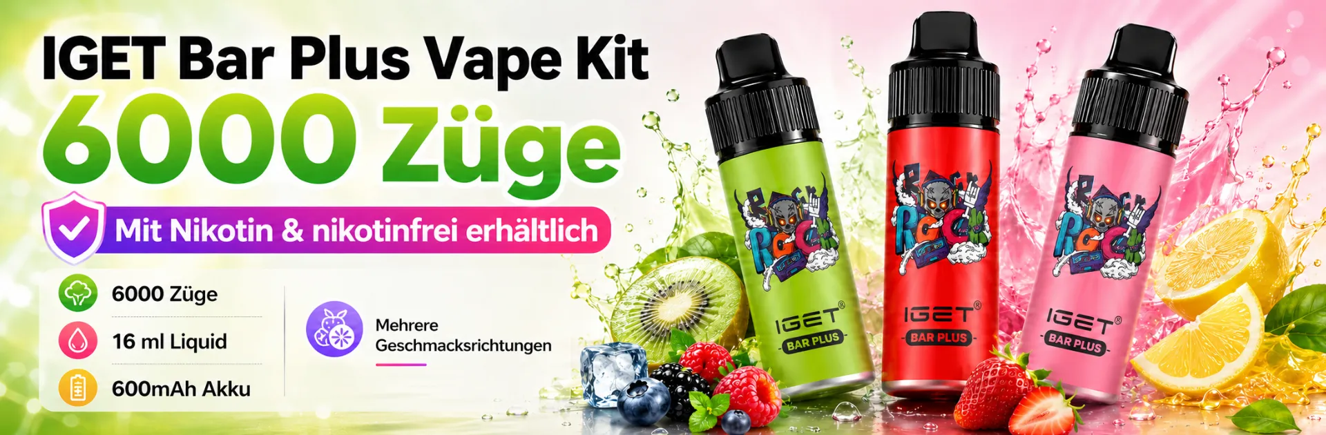 IGET BAR PLUS KIT mit nikotin ohne nikotin