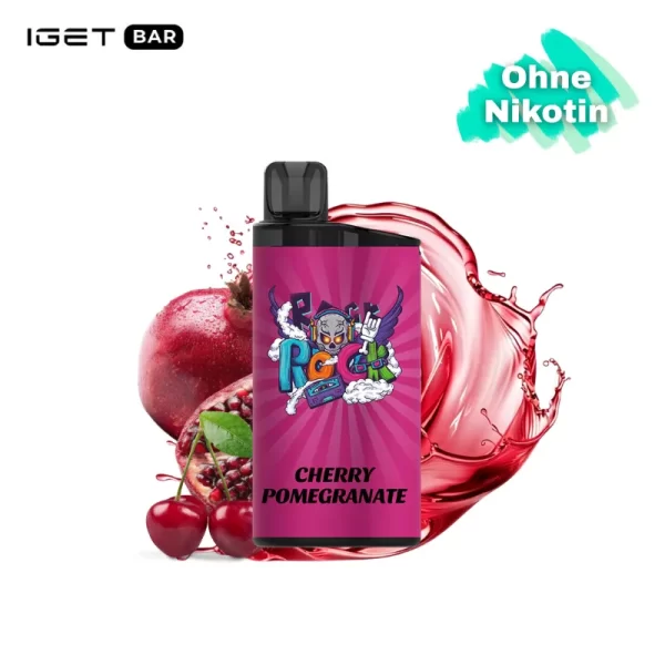 IGET Bar 3500 Züge nikotinfrei - Cherry Pomegranate günstige Einweg Vape kaufen