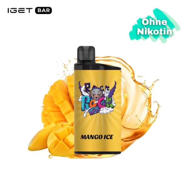 IGET Bar 3500 Züge nikotinfrei Mango Ice günstige Einweg Vape kaufen