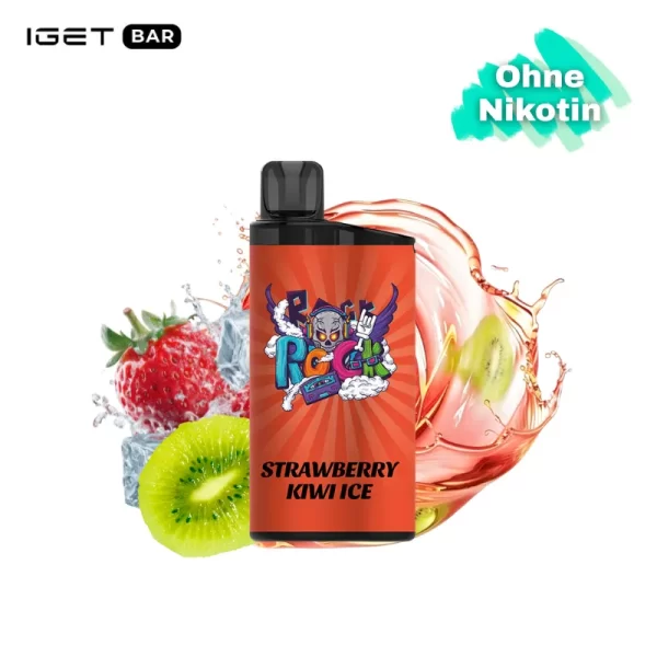 IGET Bar 3500 Züge nikotinfrei Strawberry Kiwi Ice Einweg-E-Zigarette