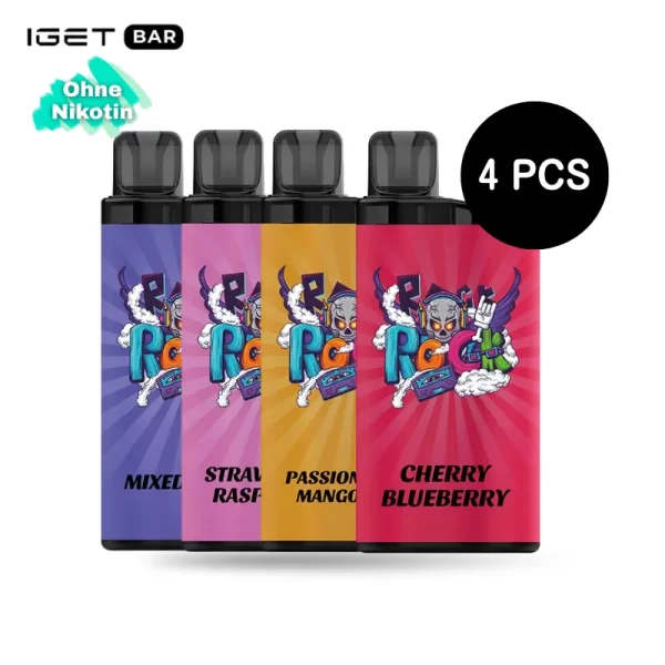 IGET Bar 3500 Züge Ohne Nikotin im 4er-Pack-günstige Einweg Vape kaufen