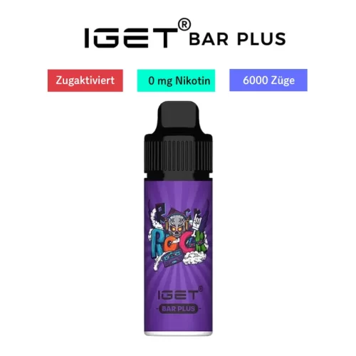 IGET Bar Plus Kit Nikotinfrei Mit 6000 Zügen Kaufen - Alle Sorten