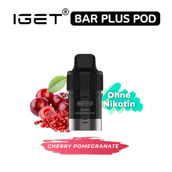IGET Bar Plus Pod nikotinfrei 6000 Züge - Cherry Pomegranate | Pod Kaufen