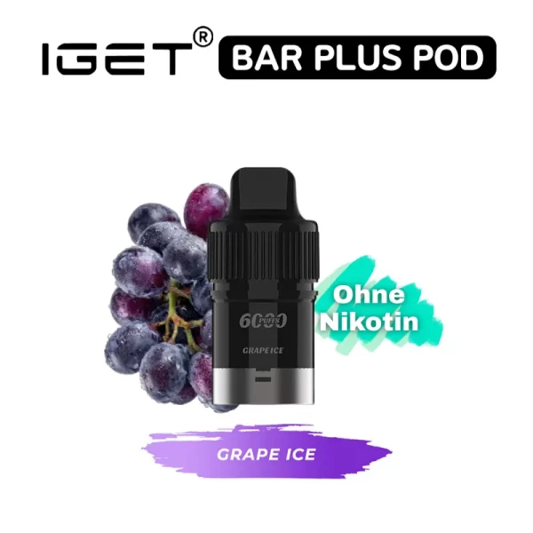 IGET Bar Plus Pod nikotinfrei 6000 Züge - Grape Ice