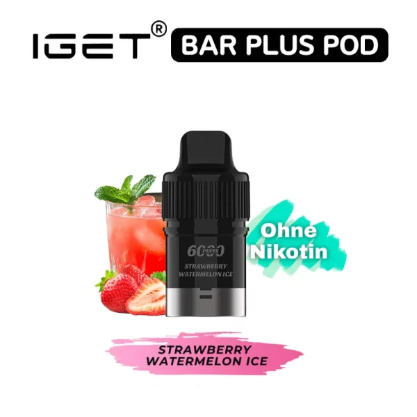 IGET Bar Plus Pod nikotinfrei 6000 Züge - Strawberry Watermelon Ice