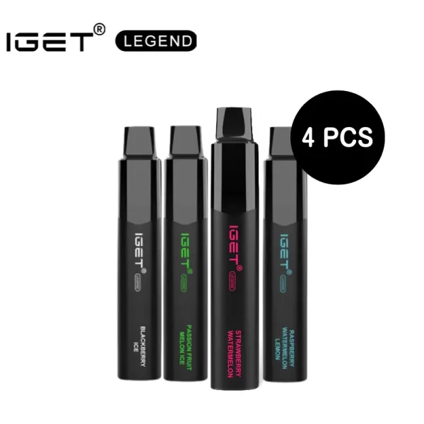 IGET Legend nikotinfrei - 4000 Züge 0% Nikotin 4-er pack