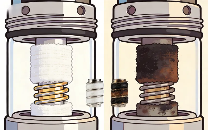 Vape schmeckt verbrannt - coil