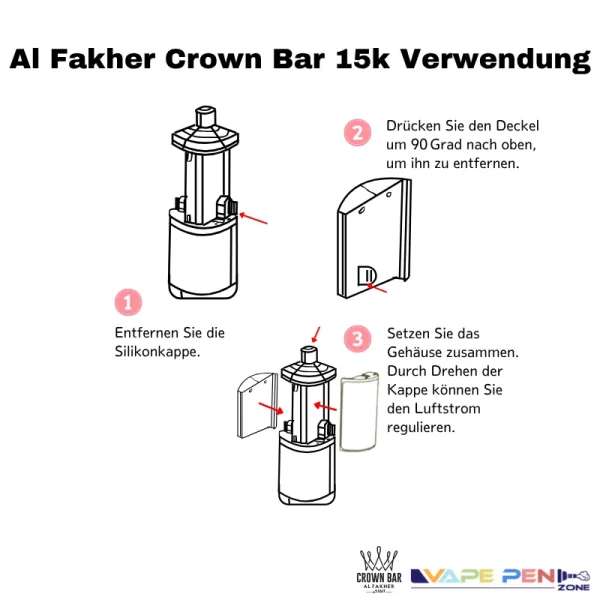 Al Fakher Crown Bar 15K Device-using-guide
