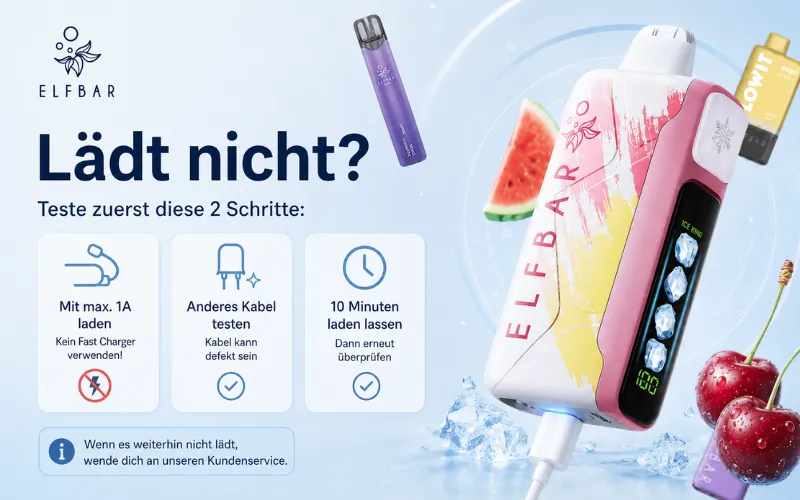 Elfbar Funktioniert Nicht? 8 Lösungen, Um Geld Zu Sparen Ohne Neukauf | Vapepenzone Deutschland elfbar-funktioniert-nicht-Lädt nicht