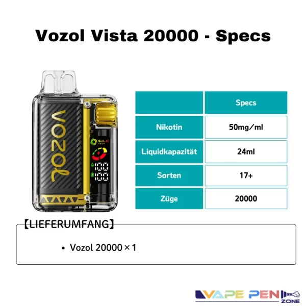Vozol Vista 20000 Specs
